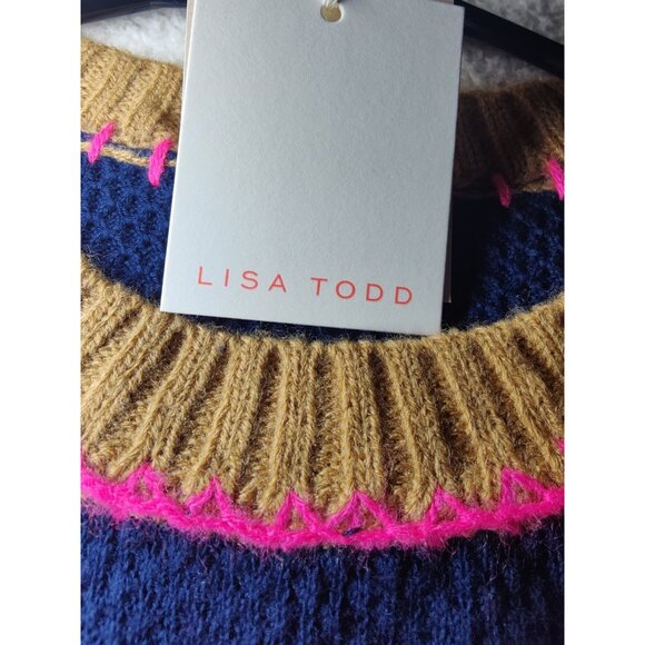Lisa Todd Border Order Navy Blue & Multicolor Pullover 100% Cotton (SOLD) - Picture 10 of 10